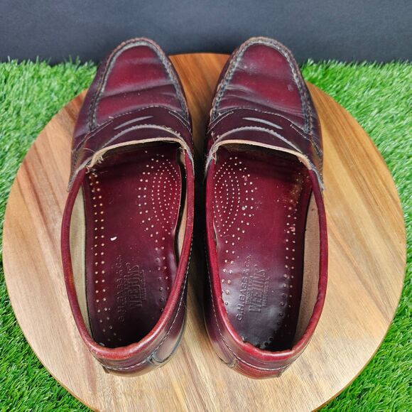 GH Bass Weejuns Logan Shoes Mens Size 9.5 D Burgundy Leather Penny Loafers main image 4